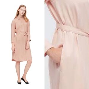 UNIQLO Blush Pink Button Shirt Dress XS